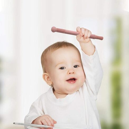 Hollow, Silicone Baby Teething Toys Chew Straw for Infants 0-6 Months, with Soft Massage Teeth and BPA Food Grade Material (Mixed Color) in Kuwait