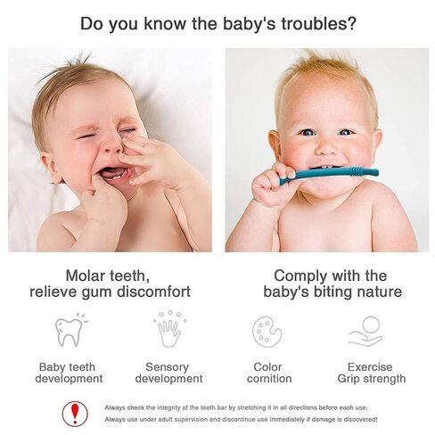 Hollow, Silicone Baby Teething Toys Chew Straw for Infants 0-6 Months, with Soft Massage Teeth and BPA Food Grade Material (Mixed Color) in Kuwait