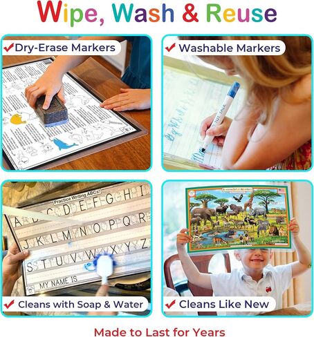 Animals & Nature Placemat 4-Pack, Ocean, Mountains, Savanna, Jungle in Kuwait