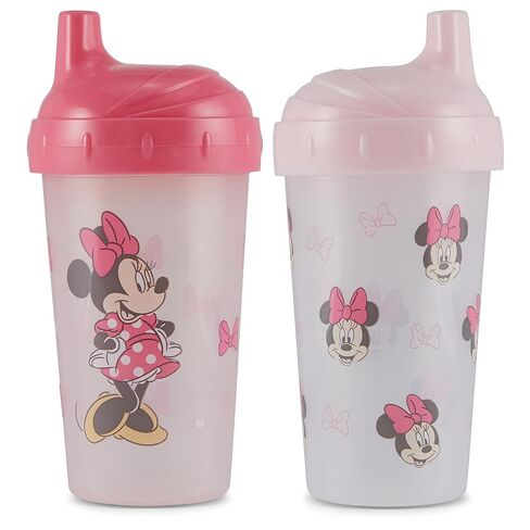 Disney Toddler Sippy Cups for Girls | 10 Ounce Minnie Mouse Sippy Cup Pack of Two with Straw and Lid | Durable Blue Leak Proof Travel Water Bottle for Toddlers in Kuwait