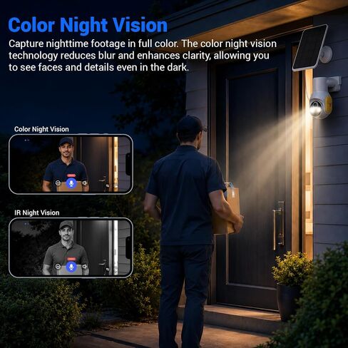 1080p Security Camera Wireless with Solar Panel, Smart AI Human Detection, 2-Way Audio, Color Night Vision, Built-in 4G SIM, Cloud Storage, Indoor/Outdoor Surveillance Bullet Cam (4G) in Kuwait