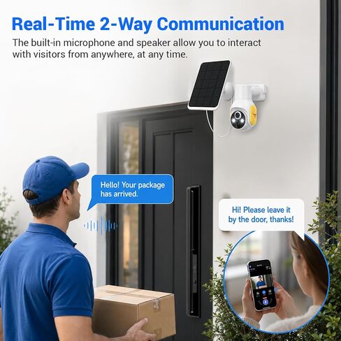 1080p Security Camera Wireless with Solar Panel, Smart AI Human Detection, 2-Way Audio, Color Night Vision, Built-in 4G SIM, Cloud Storage, Indoor/Outdoor Surveillance Bullet Cam (4G) in Kuwait