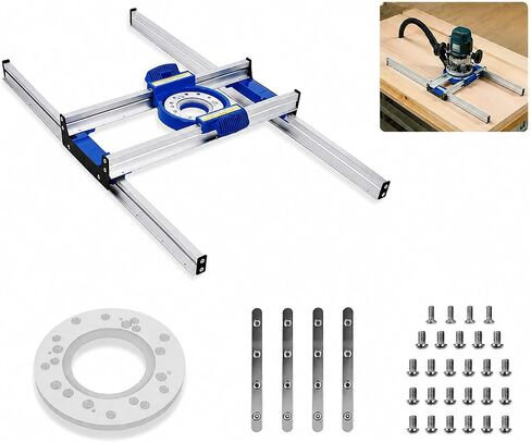 50 Inch Benchtop Board Slab Flattening Jig, Adjustable Router Sled | Durable Tabletop Tool with Precise Rail and Low-Friction Slide for Wooden Slabs, End-Grain Boards and Resin Projects in Kuwait