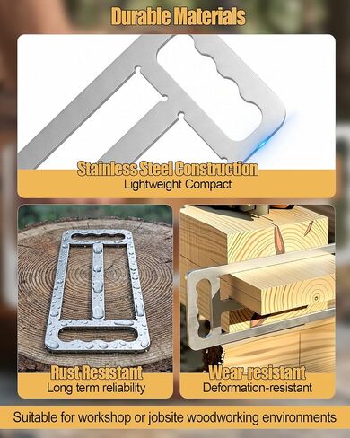 Timber Frame Tenon Gauge with Handle, Stainless Steel Mortise Marking Tool | Durable Woodworking Scribing Jig for Carpenters, Anti-Scratch Precision Layout Gauge for Framing Projects in Kuwait