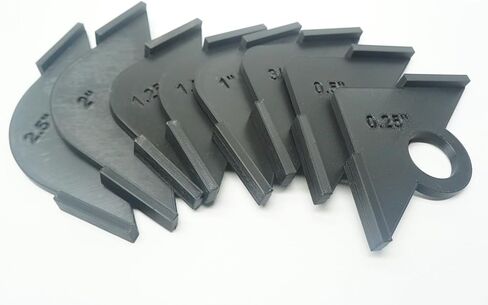 8pcs Router Corner Radius Jig Template Set of 8 Jigs for Wood Working 1/4", 1/2", 3/4", 1", 1.25", 1.5", 2", and 2.5" in Kuwait