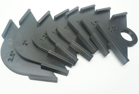 8pcs Router Corner Radius Jig Template Set of 8 Jigs for Wood Working 1/4", 1/2", 3/4", 1", 1.25", 1.5", 2", and 2.5" in Kuwait