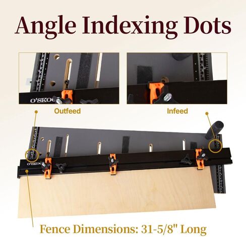 O'SKOOL Table Saw Taper Jig with Plastic Hold Down Clamps and Aluminum Fence | Table Saw Taper Sled for Straight-Line Ripping and Tapered Table and Chair Legs in Kuwait