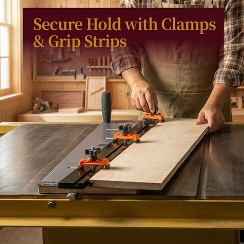 O'SKOOL Table Saw Taper Jig with Plastic Hold Down Clamps and Aluminum Fence | Table Saw Taper Sled for Straight-Line Ripping and Tapered Table and Chair Legs in Kuwait