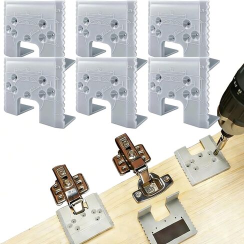 6PCS Magnetic Door Hinge Jig, 2mm Gap, 90 Degree Cabinet Alignment Tool | 2026 upgraded drilling template with magnetic backing for cabinet doors, woodworking, furniture installation and repair in Kuwait