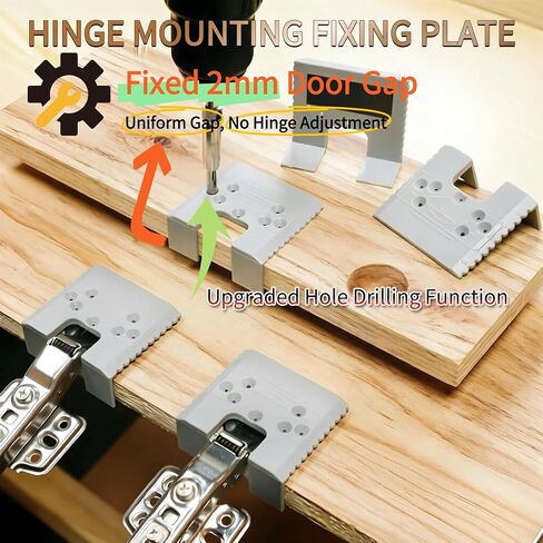 6PCS Magnetic Door Hinge Jig, 2mm Gap, 90 Degree Cabinet Alignment Tool | 2026 upgraded drilling template with magnetic backing for cabinet doors, woodworking, furniture installation and repair in Kuwait