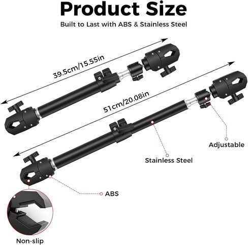 Wheelchair Umbrella Mount Holder, Umbrella Clamp for Wheelchairs, Adjustable Height & Angle, Easy Tool-Free Installation, Outdoor Sun & Rain Protection for Wheelchairs, Strollers（Only Mount） in Kuwait
