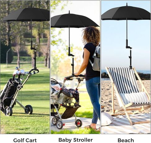 Wheelchair Umbrella Mount Holder, Umbrella Clamp for Wheelchairs, Adjustable Height & Angle, Easy Tool-Free Installation, Outdoor Sun & Rain Protection for Wheelchairs, Strollers（Only Mount） in Kuwait
