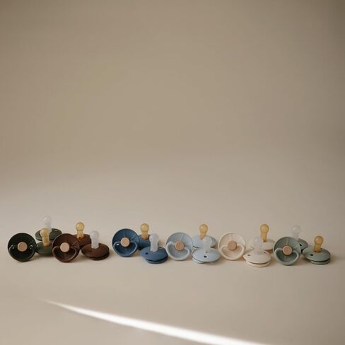 FRIGG Little Viking Natural Rubber Baby Pacifier 2-Pack | Made in Denmark | BPA-Free (Cocoa/Olive, 6-18 Months) in Kuwait