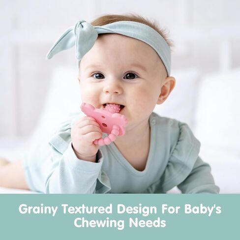 Seeway Teething Pacifier, Baby Soothes Sore Gums, BPA Free Freezable | Food-Grade Silicone,Teether Toys with Massaging Bumps,6 Pack,Easy to Hold,Freezable,3+ Months in Kuwait