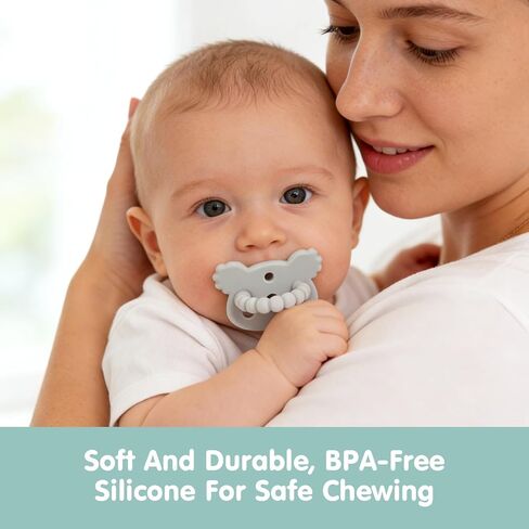 Seeway Teething Pacifier, Baby Soothes Sore Gums, BPA Free Freezable | Food-Grade Silicone,Teether Toys with Massaging Bumps,6 Pack,Easy to Hold,Freezable,3+ Months in Kuwait