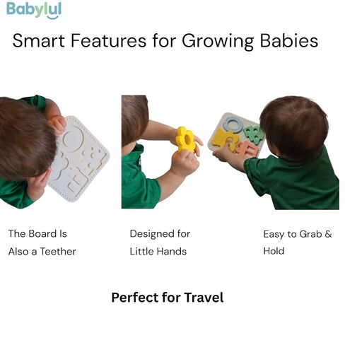 Baby Teether Puzzle – Silicone Teething Toy & Shape Matching Puzzle for Babies 5–18 Months, 2-in-1 Sensory Montessori Toy, Grows with Your Baby, BPA-Free Food-Grade Silicone in Kuwait