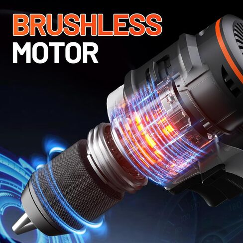 Litheli 20V Cordless Drill Driver, Brushless Power Drill with 2 Variable Speed, 1/2 Inch Keyless Chuck, Electric Drill, 17+1 Clutch Settings with Maximum Torque of 530 In-lbs in Kuwait