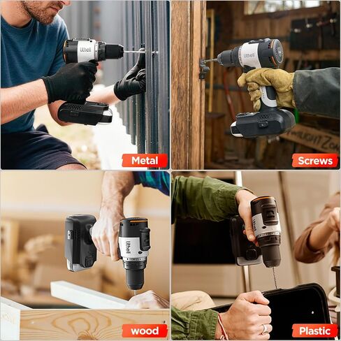 Litheli 20V Cordless Drill Driver, Brushless Power Drill with 2 Variable Speed, 1/2 Inch Keyless Chuck, Electric Drill, 17+1 Clutch Settings with Maximum Torque of 530 In-lbs in Kuwait