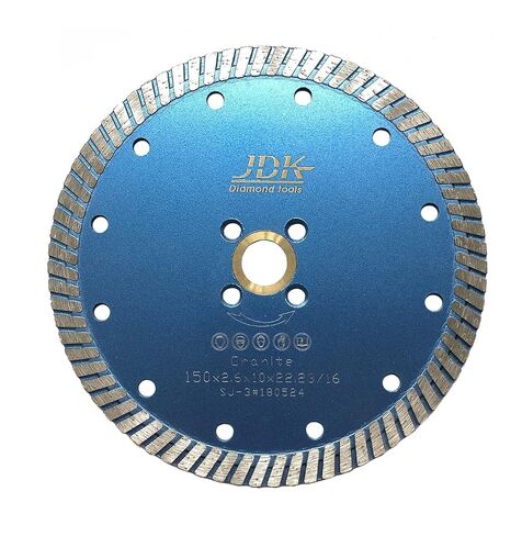 JDK 6 Inch Diamond Saw Blade for Granite, Marble, Quartz & Stone - Professional Continuous Rim Turbo Cutting Wheel for Angle Grinder & Masonry Saw - Fits 7/8" and 5/8" Arbor (JDK1801C) in Saudi Arabia