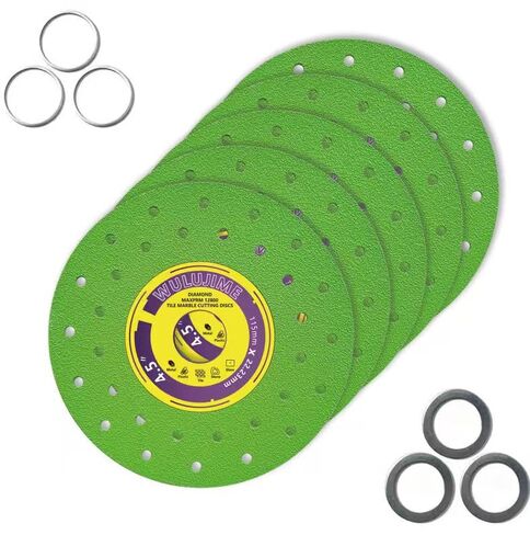 4-1/2 Inch Diamond Tile Cutting Blade for Angle Grinder - 3 Pack | Ultra-Thin Chip-Free Saw Disc for Porcelain, Ceramic, Glass, Marble,Granite, Dry & Wet Cutting, 7/8" Arbor with 5/8" Bushing in Kuwait