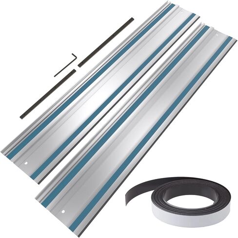 194368-5 110" Track Saw Guide Rail Joining Set for Makita | 194368-5 for Track Saw Kit with Connectors and Anti Slip Rubber Strips, Includes 2x55" Extruded Rails in Kuwait