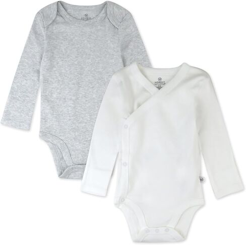 HonestBaby Multipack Long Sleeve Bodysuits One-piece 100% Organic Cotton for Infant Baby Boys, Girls, Unisex in Kuwait