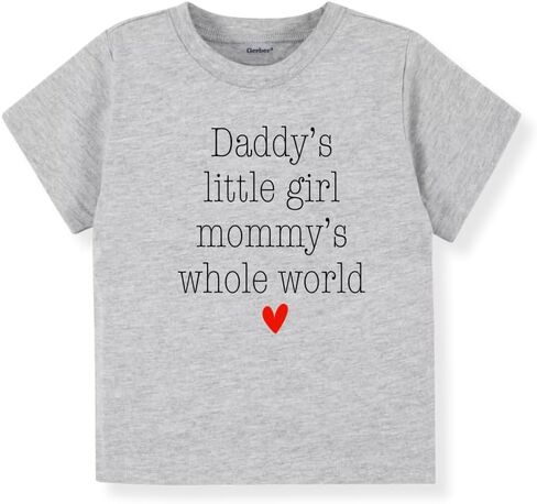 Daddy's Little Girl Mommy's Whole World Cute Baby Bodysuit Shirt Premium Custom Clothes Unisex Gift for Mom in Kuwait