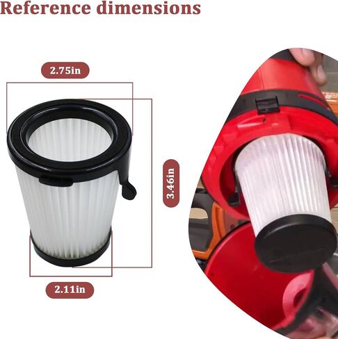 49-90-1950 Vacuum Filter Compatible with Milwau-kee M12 Vacuum, 2Pcs | 0850-20 Cordless Dry Compact Vacuum (49-90-1950 Vacuum Filter * 2 Pcs) in Kuwait