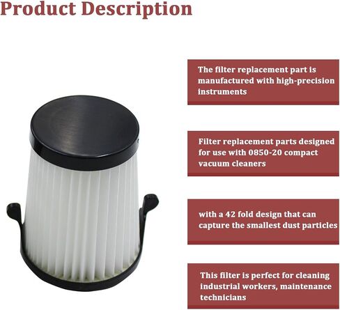 49-90-1950 Vacuum Filter Compatible with Milwau-kee M12 Vacuum, 2Pcs | 0850-20 Cordless Dry Compact Vacuum (49-90-1950 Vacuum Filter * 2 Pcs) in Kuwait