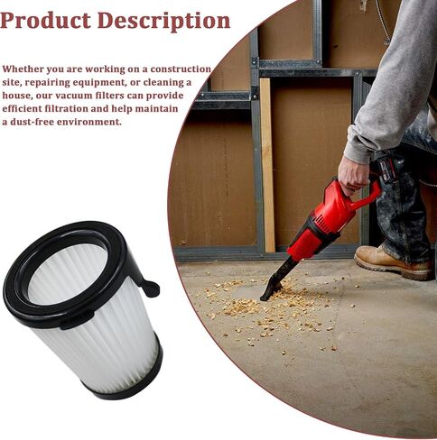 49-90-1950 Vacuum Filter Compatible with Milwau-kee M12 Vacuum, 2Pcs | 0850-20 Cordless Dry Compact Vacuum (49-90-1950 Vacuum Filter * 2 Pcs) in Kuwait