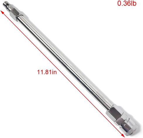 Reciprocating Machine Extension Rod 9.7" Air Quick Connectors | Replacement for KlicLok 304 Stainless Steel 9.7" Air Quick Connect Rod with Smooth Finish and Dual Pneumatic Couplings in Kuwait