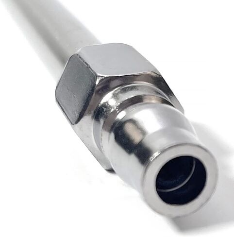 Reciprocating Machine Extension Rod 9.7" Air Quick Connectors | Replacement for KlicLok 304 Stainless Steel 9.7" Air Quick Connect Rod with Smooth Finish and Dual Pneumatic Couplings in Kuwait