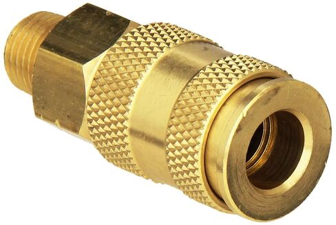 Milton Industries S-765 HI-Flo V-Style -FeetA,M,V-Feet 1/4-Inch MNPT Brass Body, Single & S-217 1/4" NPT V Style Coupler and Plug Kit - 6 Piece in Kuwait