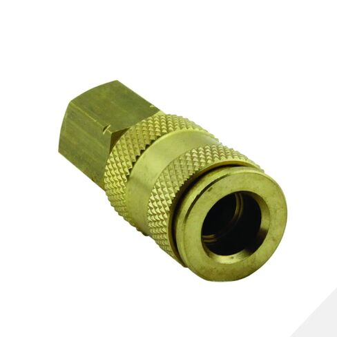 Milton Industries S-765 HI-Flo V-Style -FeetA,M,V-Feet 1/4-Inch MNPT Brass Body, Single & S-217 1/4" NPT V Style Coupler and Plug Kit - 6 Piece in Kuwait