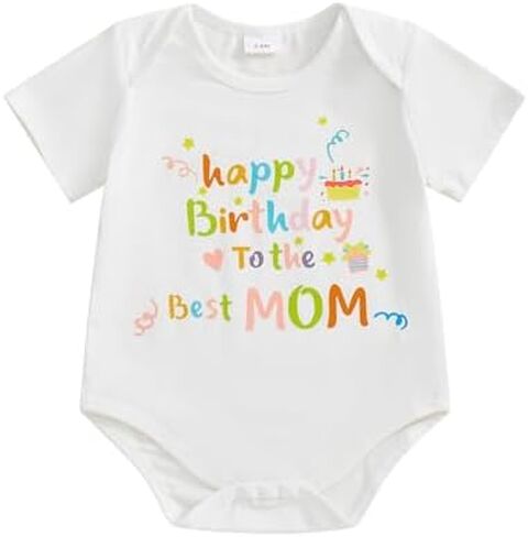 Happy Birthday to the Best Mom/Dad Baby Boy Girl Bodysuit Romper | Birthday Funny Surprise for Husband, Wife, Partner, Family, Happy Birthday to Mom Baby Romper, Happy Birthday Dad Outfit in Saudi Arabia