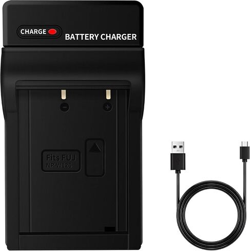 NP-W126 NP-W126S Single Slot USB Battery Charger with LED Indicator, Compatible with Fujifilm X100VI X100V X-T50 X-T5 X-T4 X-M5 X-E5 X-S20 X-T30 II X-T30 X-S10 X-E4 X-T3 X-T2 X-T20 X-Pro3 & More in Kuwait