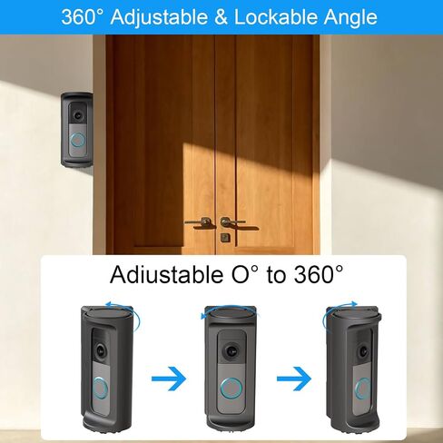 Adjustable Angle Doorbell Mount for Wired Doorbell 2nd Gen (2026), Wired Doorbell Plus / Pro (2025), Full Enclosure Anti-Theft Cover, Adhesive & Screw Mount in Kuwait