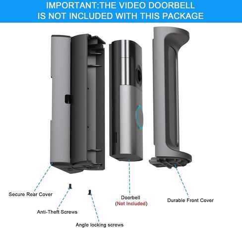 Adjustable Angle Doorbell Mount for Wired Doorbell 2nd Gen (2026), Wired Doorbell Plus / Pro (2025), Full Enclosure Anti-Theft Cover, Adhesive & Screw Mount in Kuwait