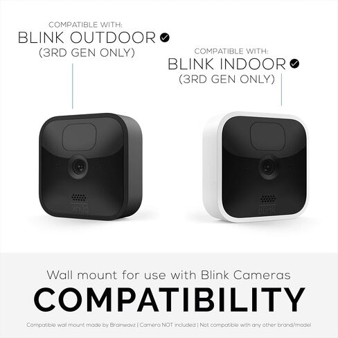Adhesive Blink Outdoor Indoor Camera Mount (3RD GEN), 2 Pack Holder, No Hassle Installation, No Screws, No Mess Bracket Stand, (White) by Brainwavz in Kuwait