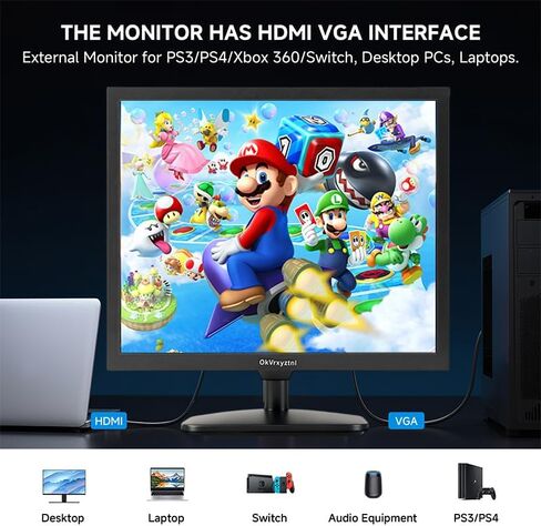 17 Inch HD CCTV Monitor,(1280 x1024), 5:4, LED Display, with BNC/VGA/HDMI and Built-in Speaker, 60Hz Refresh Rate, VESA 75x75MM in Kuwait