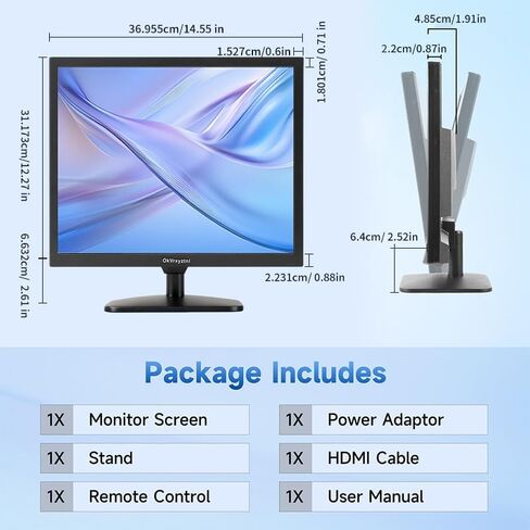 17 Inch HD CCTV Monitor,(1280 x1024), 5:4, LED Display, with BNC/VGA/HDMI and Built-in Speaker, 60Hz Refresh Rate, VESA 75x75MM in Kuwait