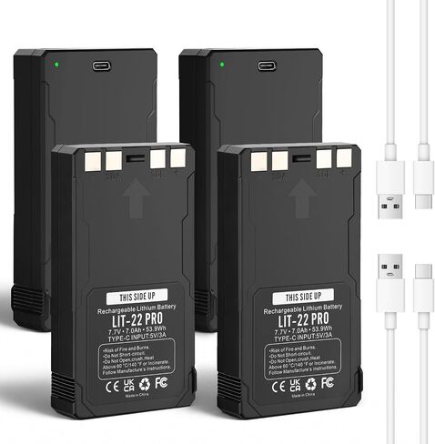 MULS 2-Pack LIT-22 Pro 7000mAh Battery for Spypoint Hunting Trail Camera | Compatible with Spypoint Flex-M, G-36, Plus, Flex-S Cellular Trail Cameras Rechargeable Lithium Battery Includes Type-C Cable in Saudi Arabia