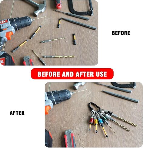12PCS Bit Holders,1/4 Drill Bit Holder,Bit Holder Key Chain, Impact Bit Holders,Quick-Change Extension Bar Keychain Drill Screw Adapter Portable,Black Carabiner,Tool Gifts for Men in Kuwait