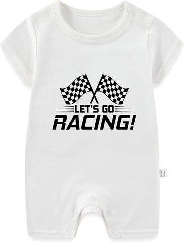 Let's Go Racing Dad Bodysuit, Checkered Flag Infant Outfit, Matching Dad Toddler Race Outfits, Baby Shower Gifts in Kuwait