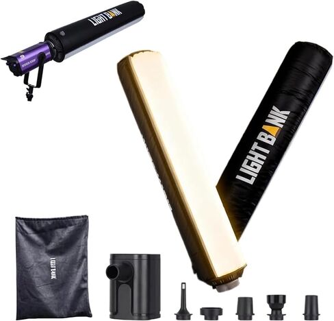 Flynoodle Air Tube Pro 60 Inflatable Softbox with Inflation Pump Foldable Easy to Carry Outdoors for Bowens Mount Flash & 500W LED 70cm Portable Soft Box for Photography, Video, Photo, Live Stream in Kuwait