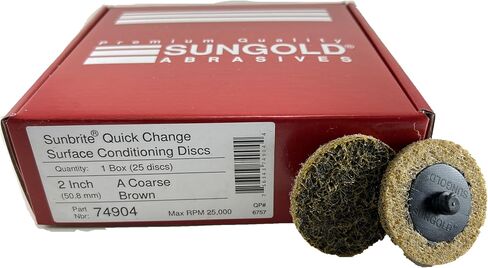Sungold Abrasives 74904 Coarse Non Woven Surface Conditioning R-Type Quick Change Disc, 2-Inch, Brown (25/box) in Kuwait