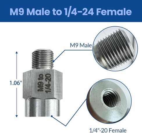2pcs M9 Thread Adapter for Milwaukee M12 Polisher or sander | Capable of Converting M9 Threads to 5/16"-24 and 1/4"-20, Stainless Steel, Backing Pad Installation，durable and stable in Kuwait