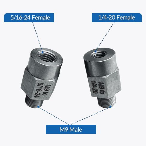 2pcs M9 Thread Adapter for Milwaukee M12 Polisher or sander | Capable of Converting M9 Threads to 5/16"-24 and 1/4"-20, Stainless Steel, Backing Pad Installation，durable and stable in Kuwait