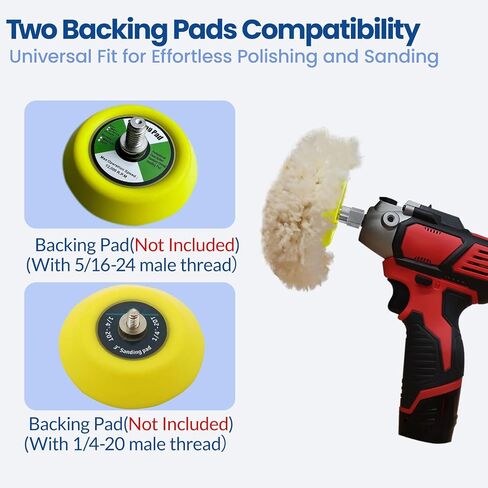 2pcs M9 Thread Adapter for Milwaukee M12 Polisher or sander | Capable of Converting M9 Threads to 5/16"-24 and 1/4"-20, Stainless Steel, Backing Pad Installation，durable and stable in Kuwait