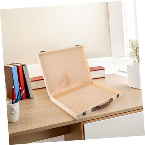 BESPORTBLE Vintage Wooden Photo Storage Box for Family Albums and Photo Albums Rectangle Flip Lid Design Beige Wood Material for Desktop and Home Decor in Kuwait